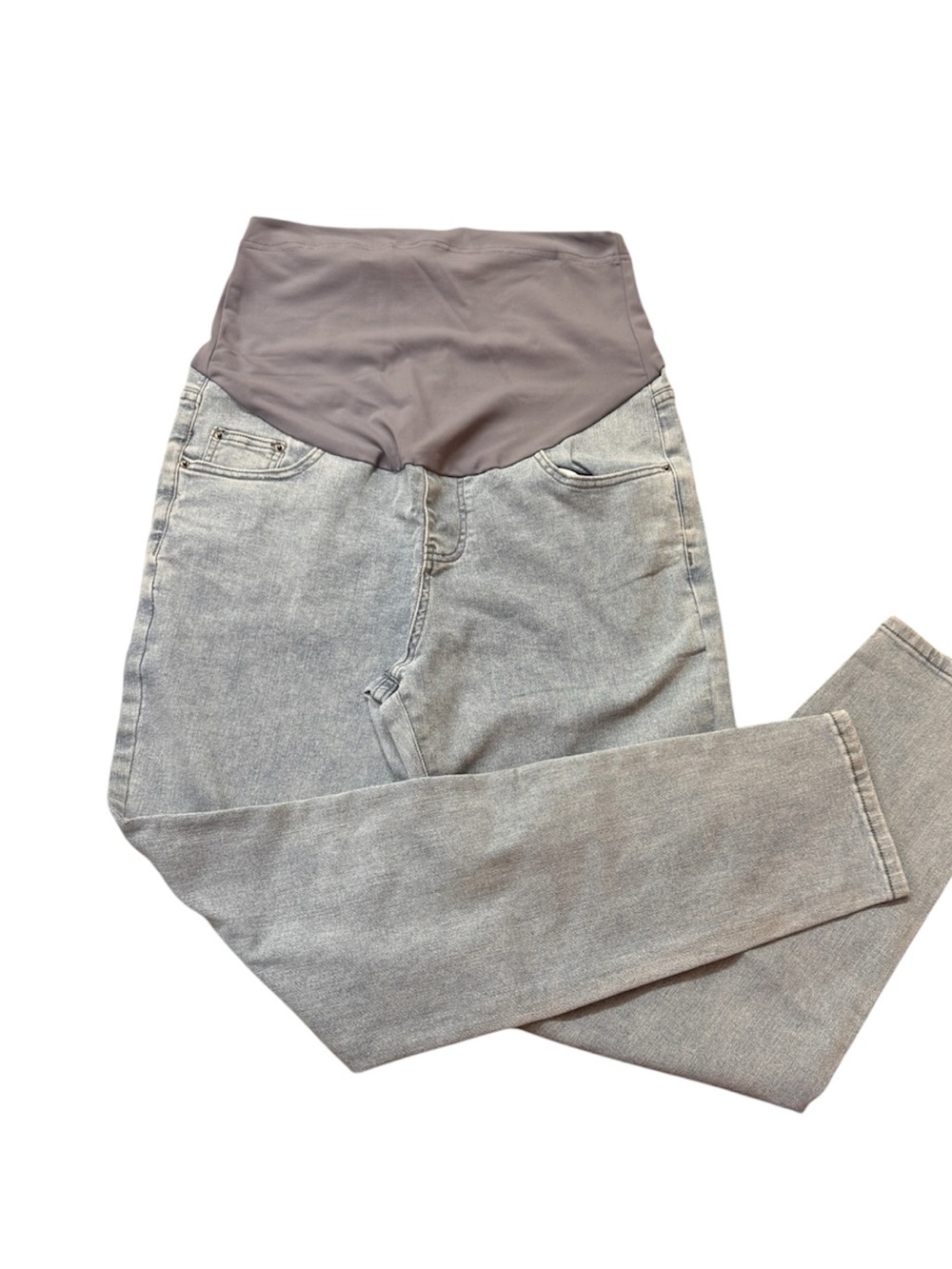 High-Rise light blue Maternity Jeans with Stretch Panel-New without tag